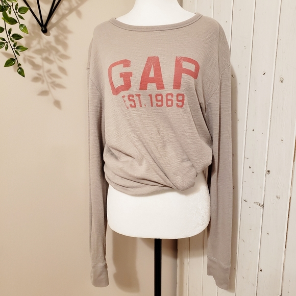 VINTAGE GAP WAFFLED LONG SLEEVE TEE COTTON… - Picture 4 of 10